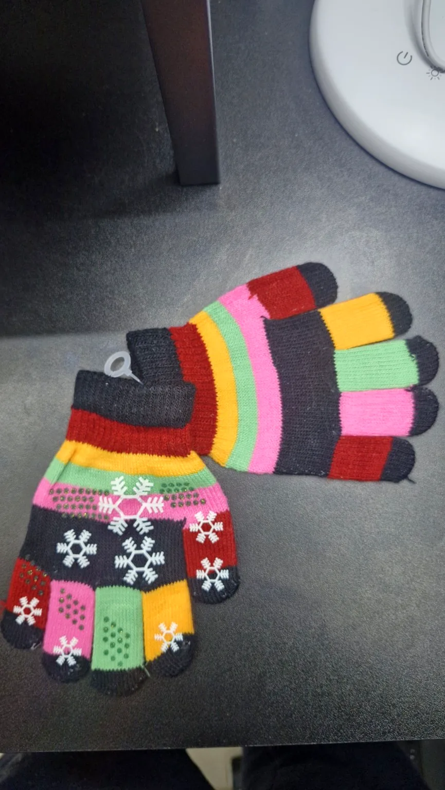 Guantes negros multicolor