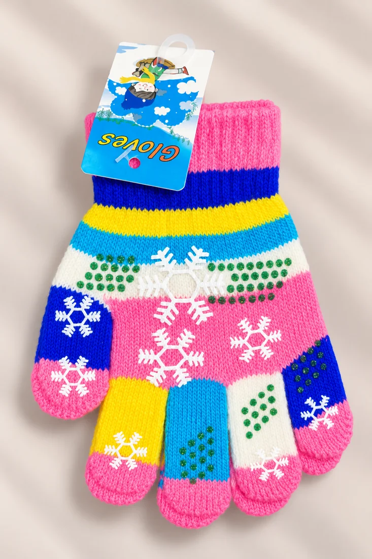 Guantes infantiles rosa, fotografía de estudio del producto